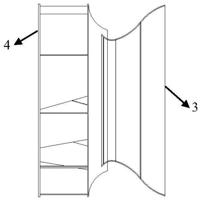 A centrifugal fan collector with double arc profile