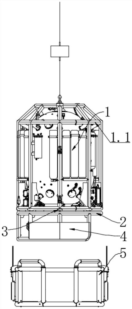 Saturated diving bell gravity center adjusting method