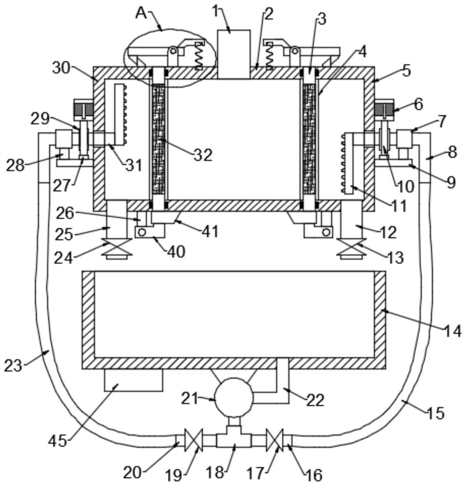 Automatic backwash filtering sewage treatment system based on big data