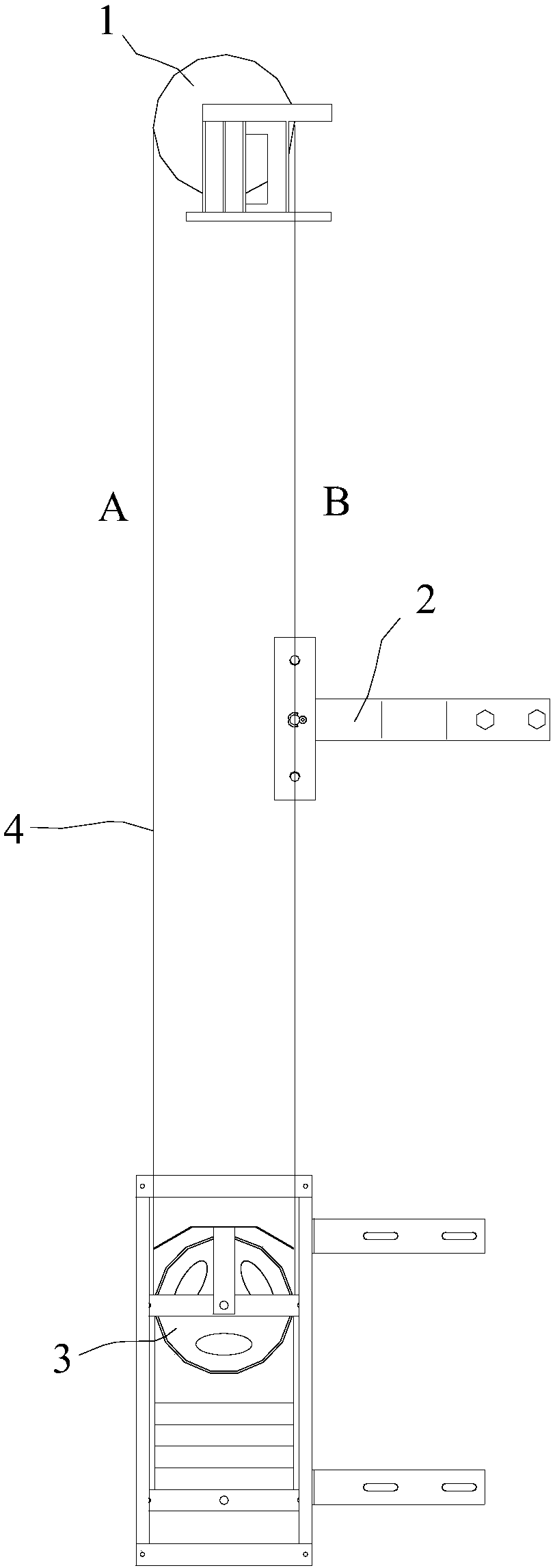 Anti-shaking device for elevator speed limiter steel wire rope