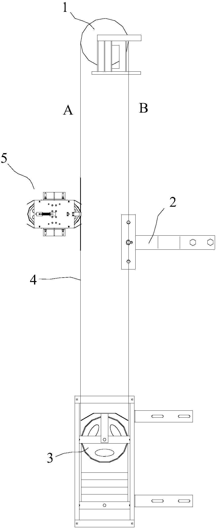 Anti-shaking device for elevator speed limiter steel wire rope