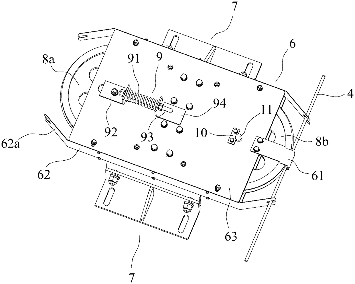 Anti-shaking device for elevator speed limiter steel wire rope