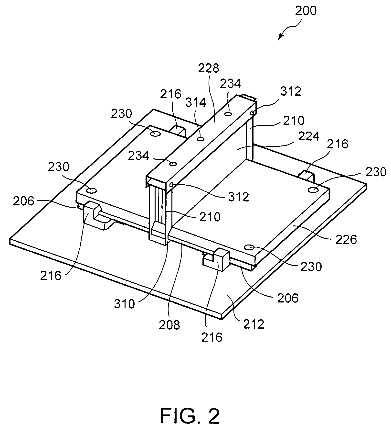 Non-influencing fastener for mounting a heat sink in contact with an electronic component