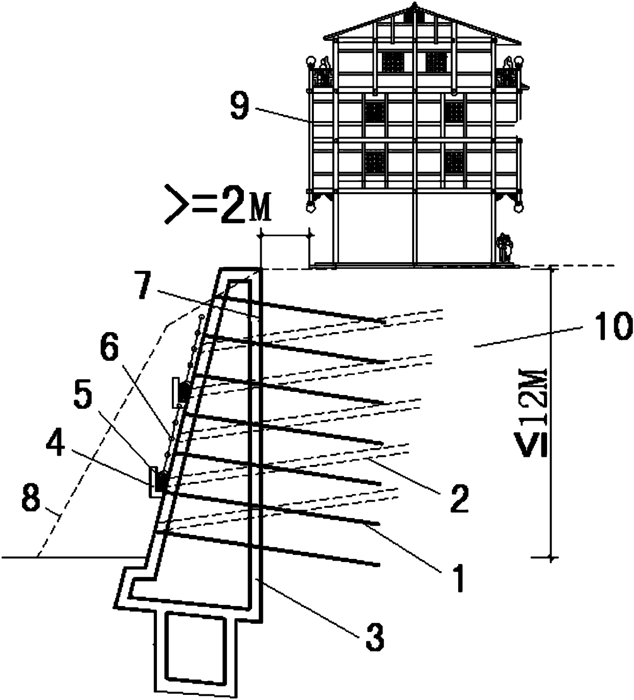 A support method and device for preventing mudstone landslides