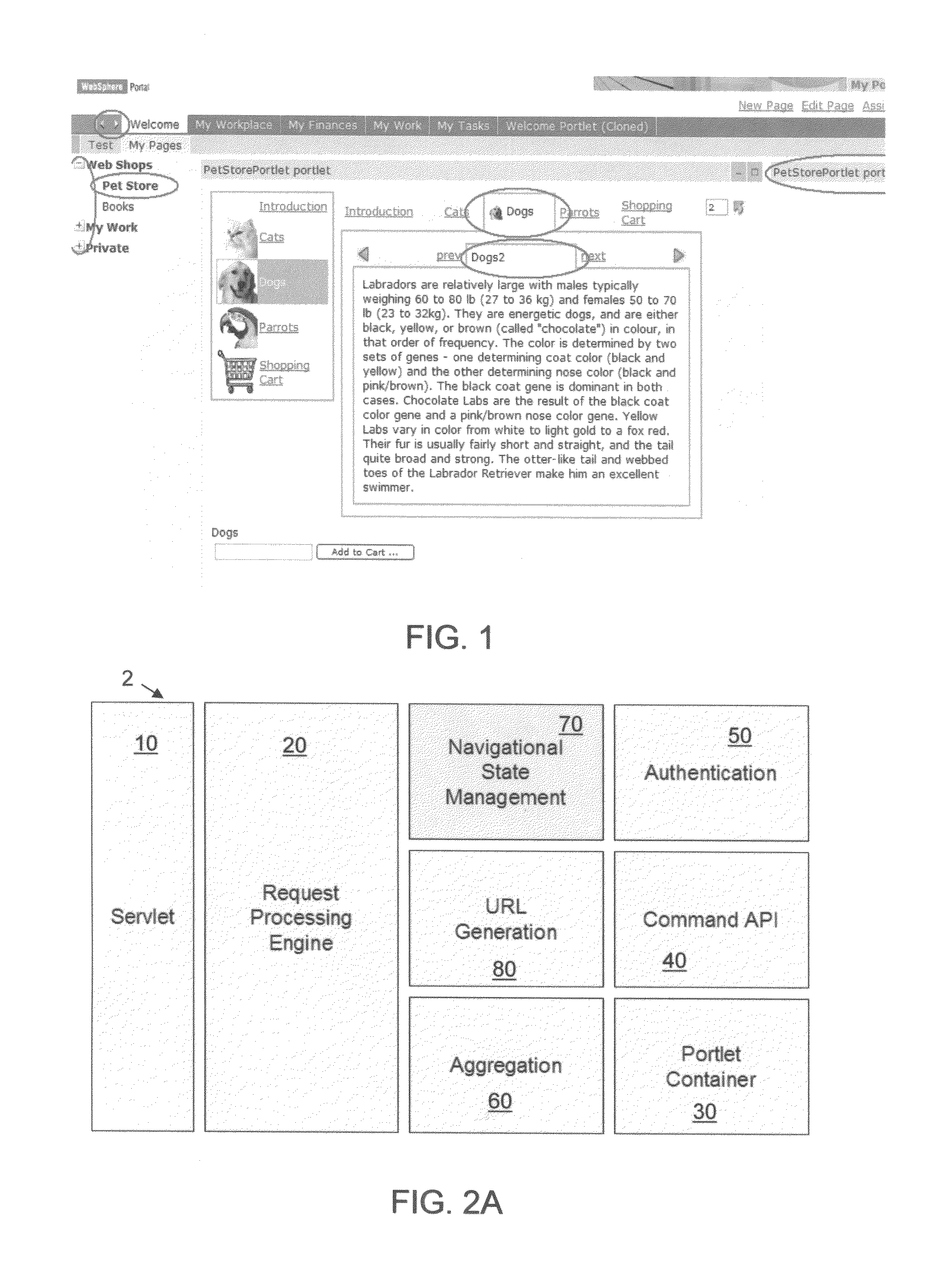 Method and system for efficiently handling navigational state in a portal