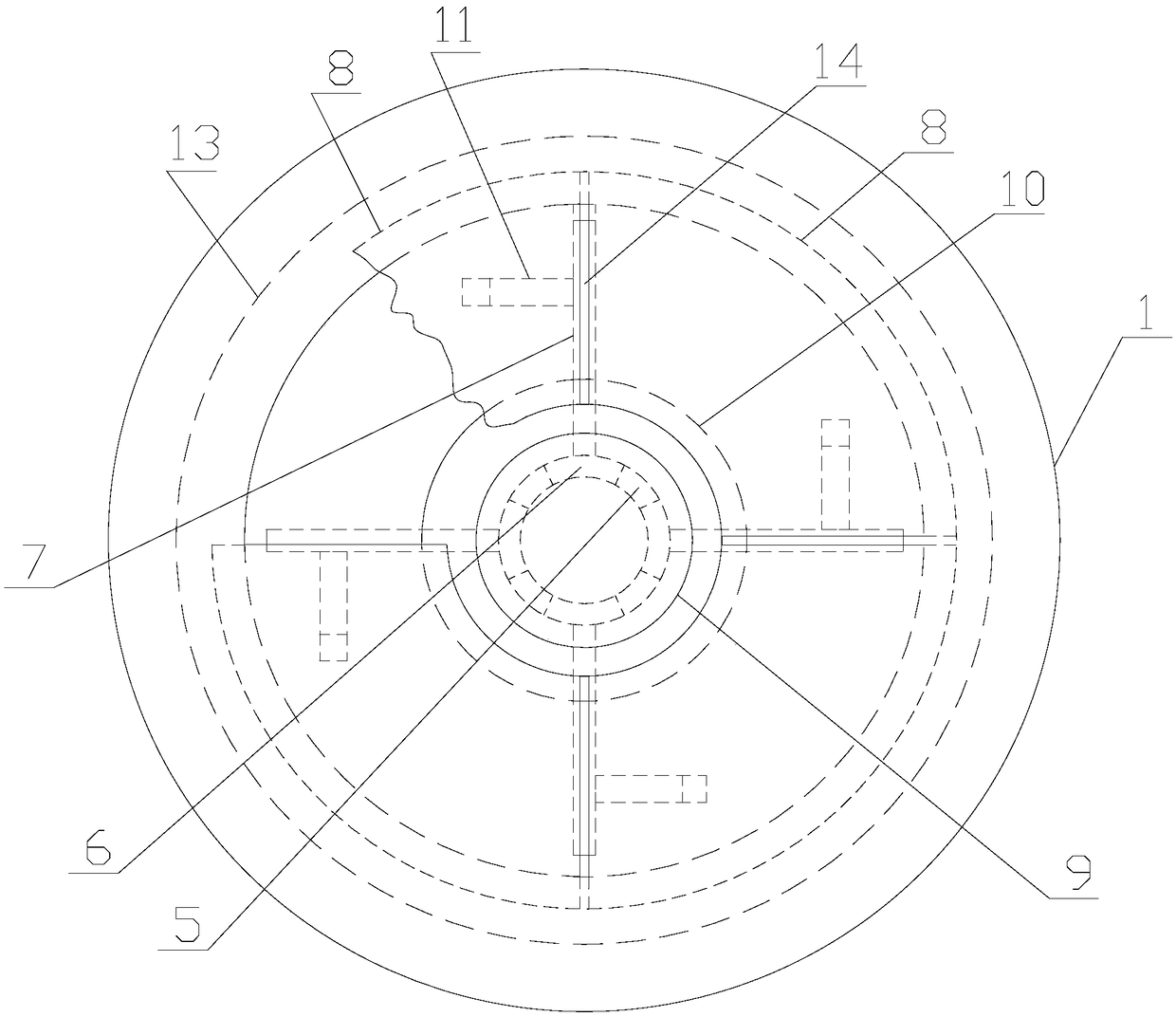 Automatic adjusting mechanism for rotating blades