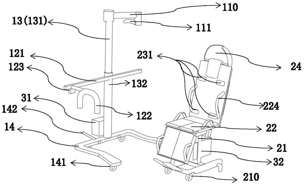 Omnibearing bathing auxiliary system