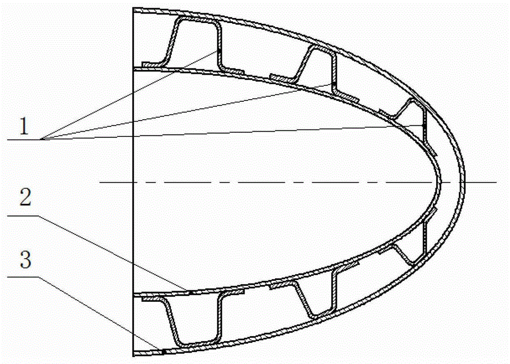 Method for pressing conical cover reinforcing ribs