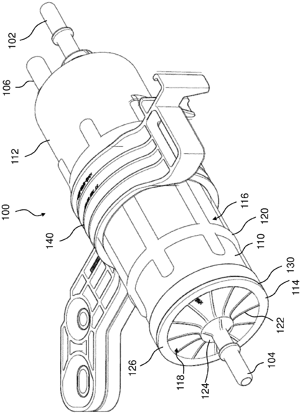 Filter housing made of plastic and filter system