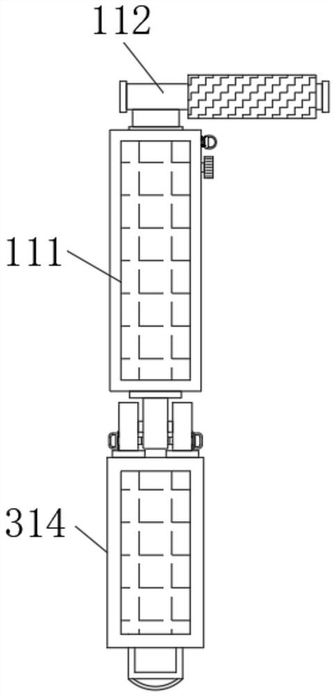 Telescopic self-locking type portable supporting handrail for travel