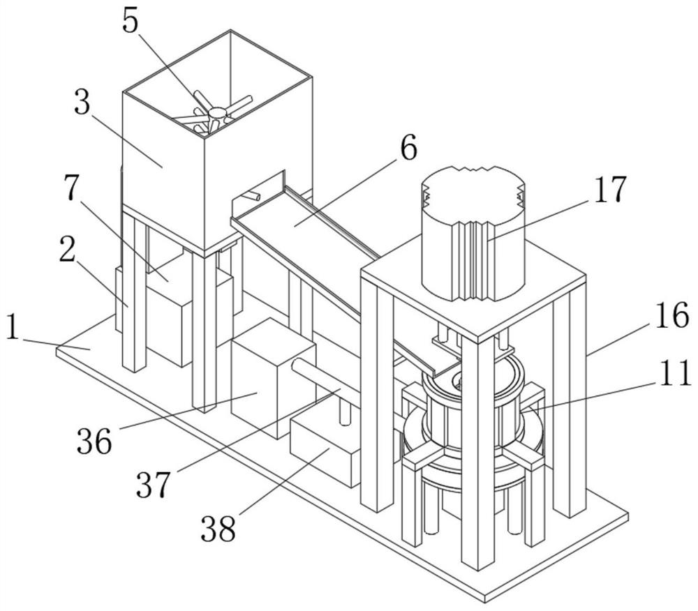 Grinding device for processing composite modified bentonite