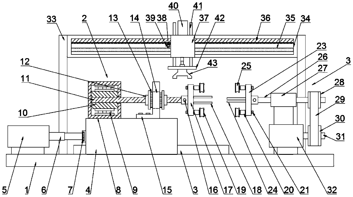 Bidirectional clamping and damping brake disc grinding mechanical equipment