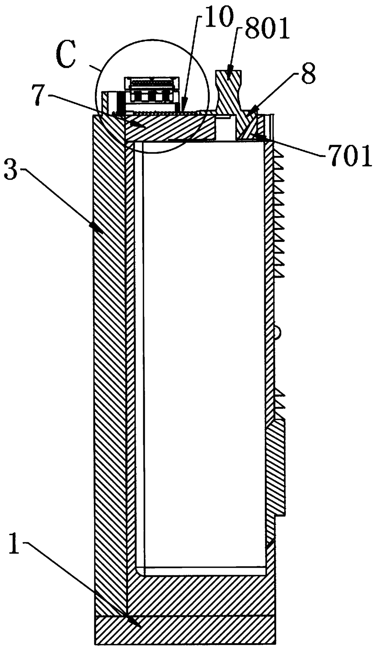 Integrated device for indoor cigarette lighting and soot and cigarette end collection