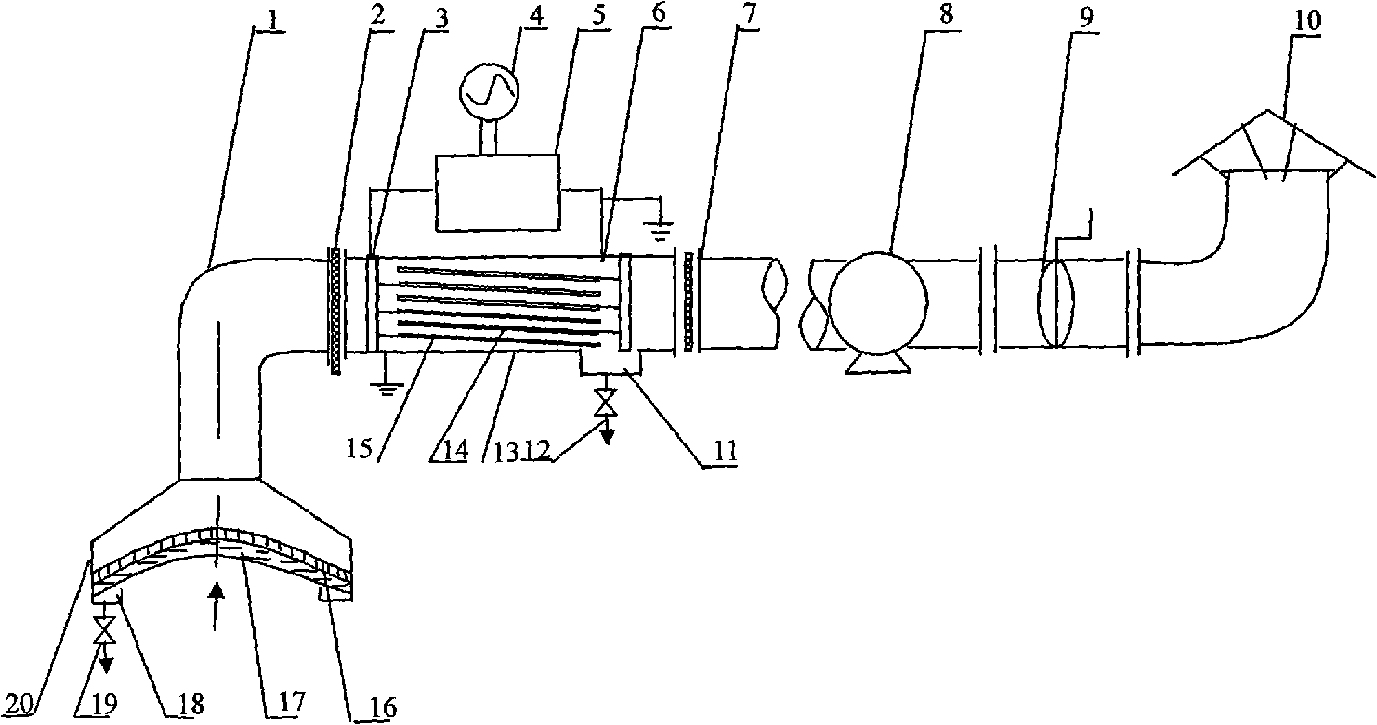 Oil and smoke purifier of low-temperature plasma synergistic modified filtering membrane