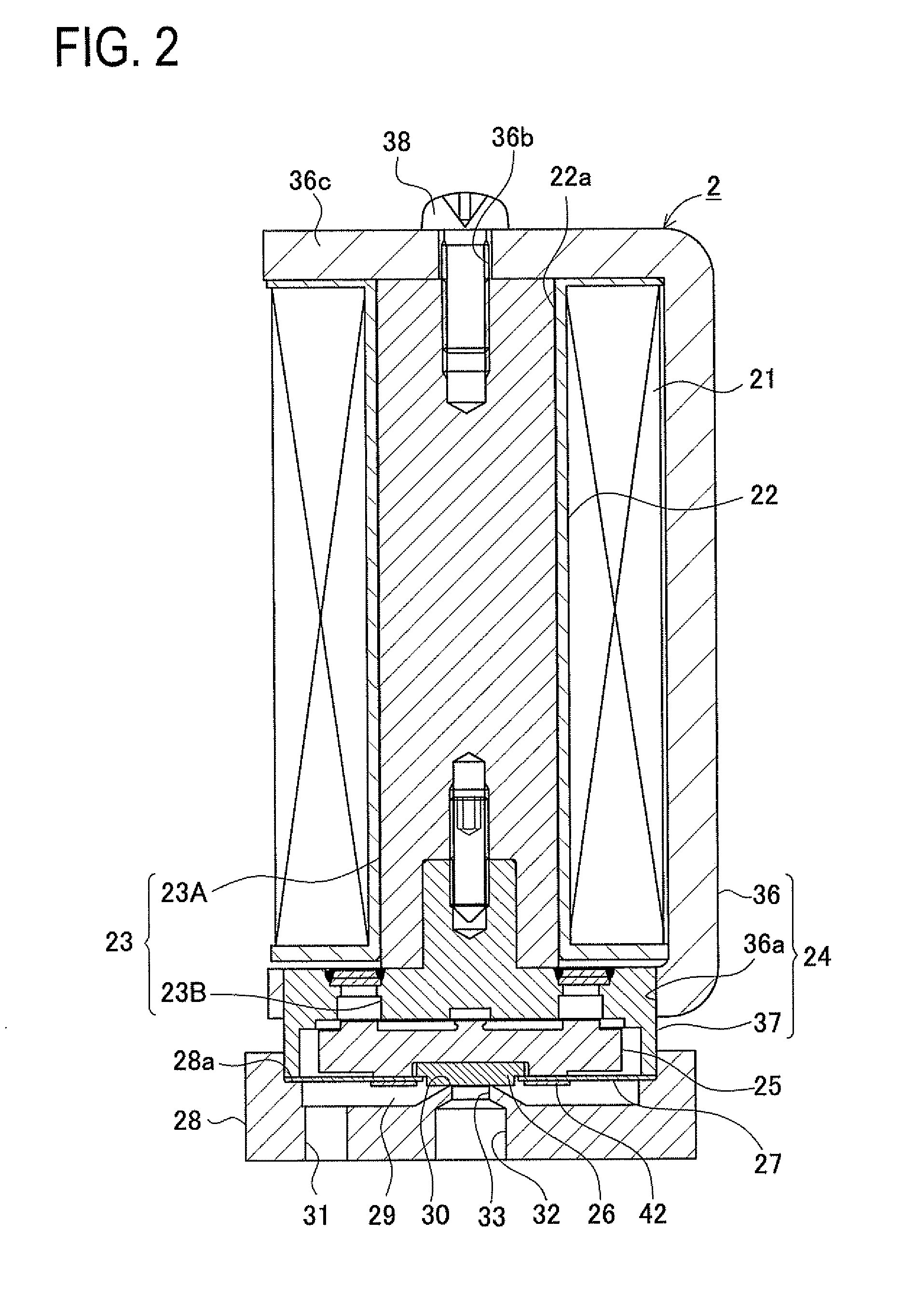 Flow rate controller and proportional electromagnetic valve