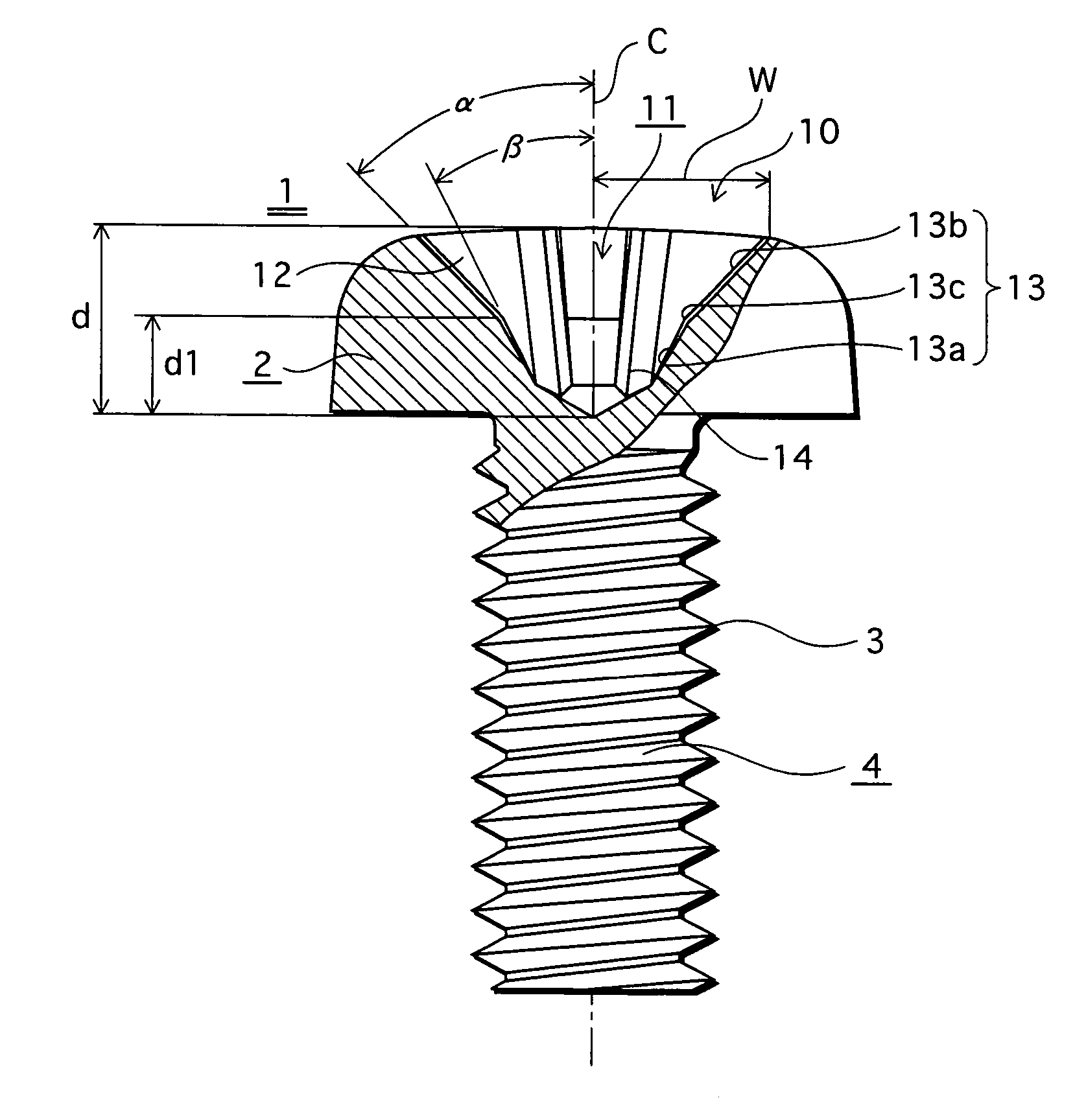 Screw having non-strip drive recess and driver bit for use with the screw