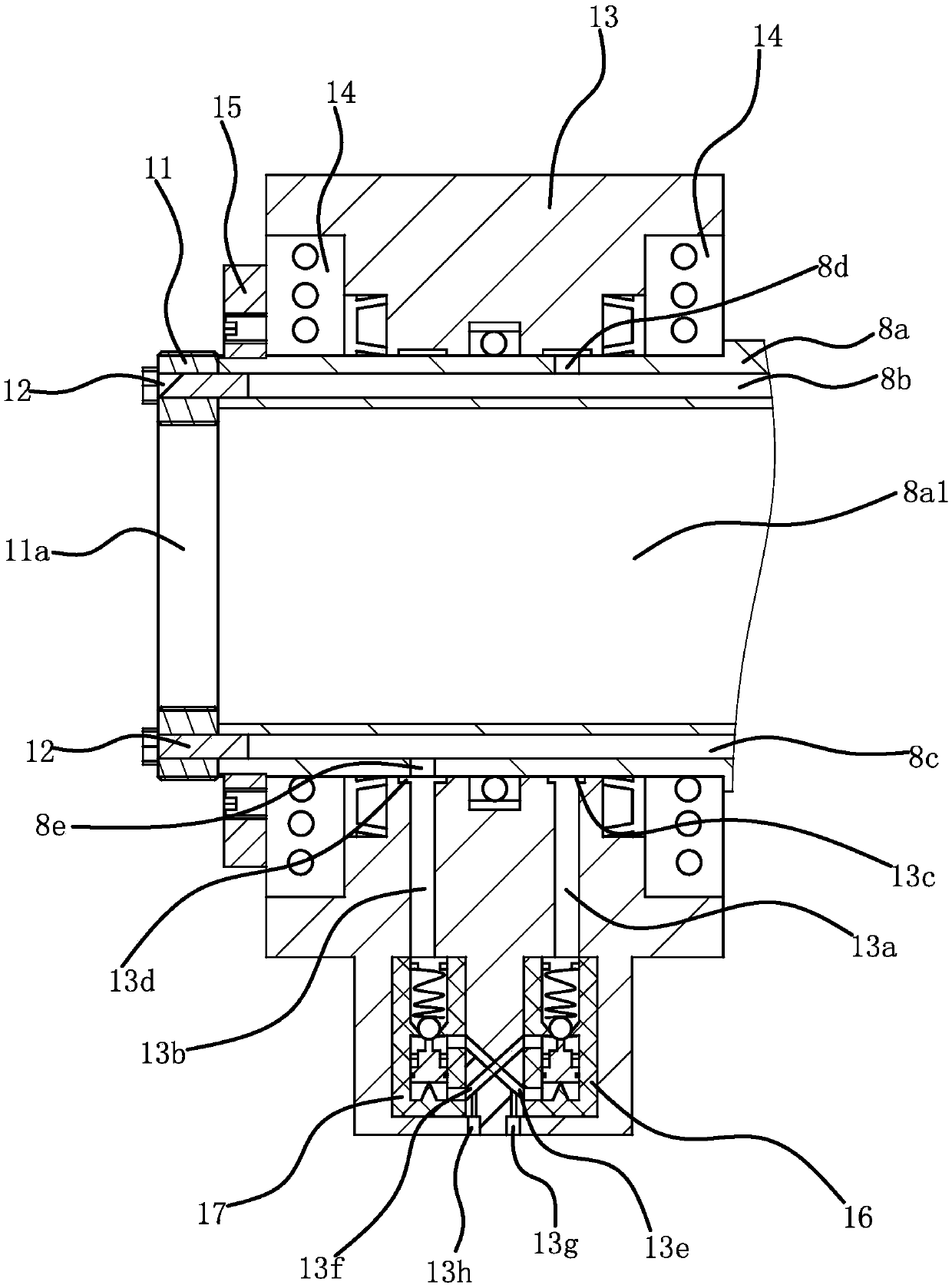 Rotary oil cylinder for lathe spindle box