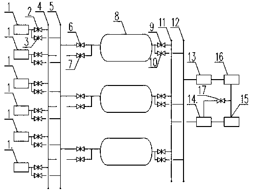 Medium and low pressure gas-liquid separation device and method suitable for multiple working conditions