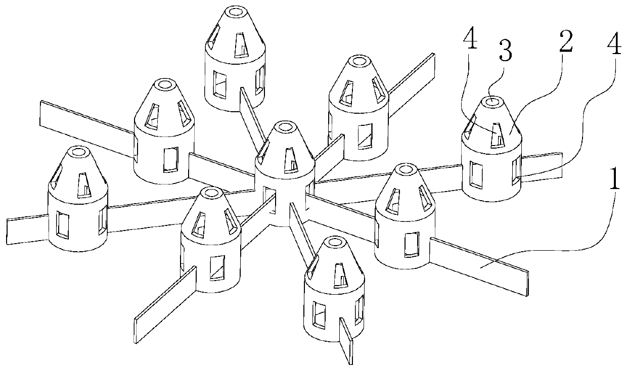 Combustion-supporting device for low-temperature pyrolysis furnace of garbage