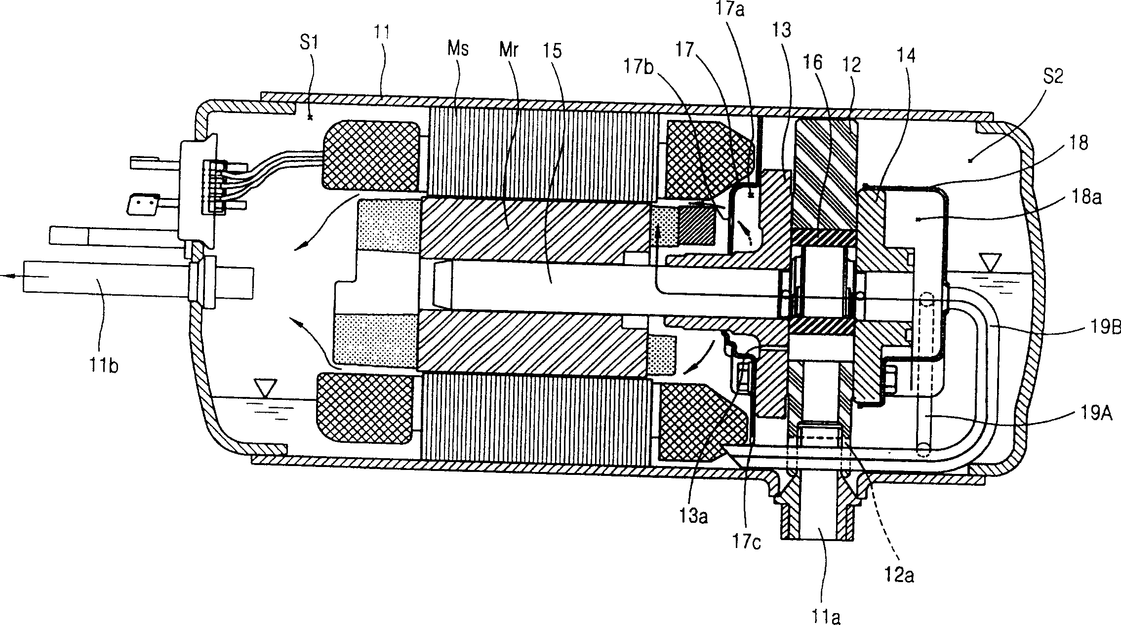 Oil supply device for horizontal compressor