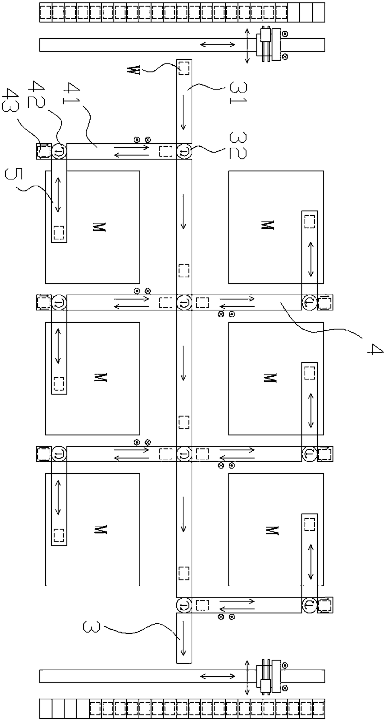 Flexible workpiece transferring system with temporary storage function