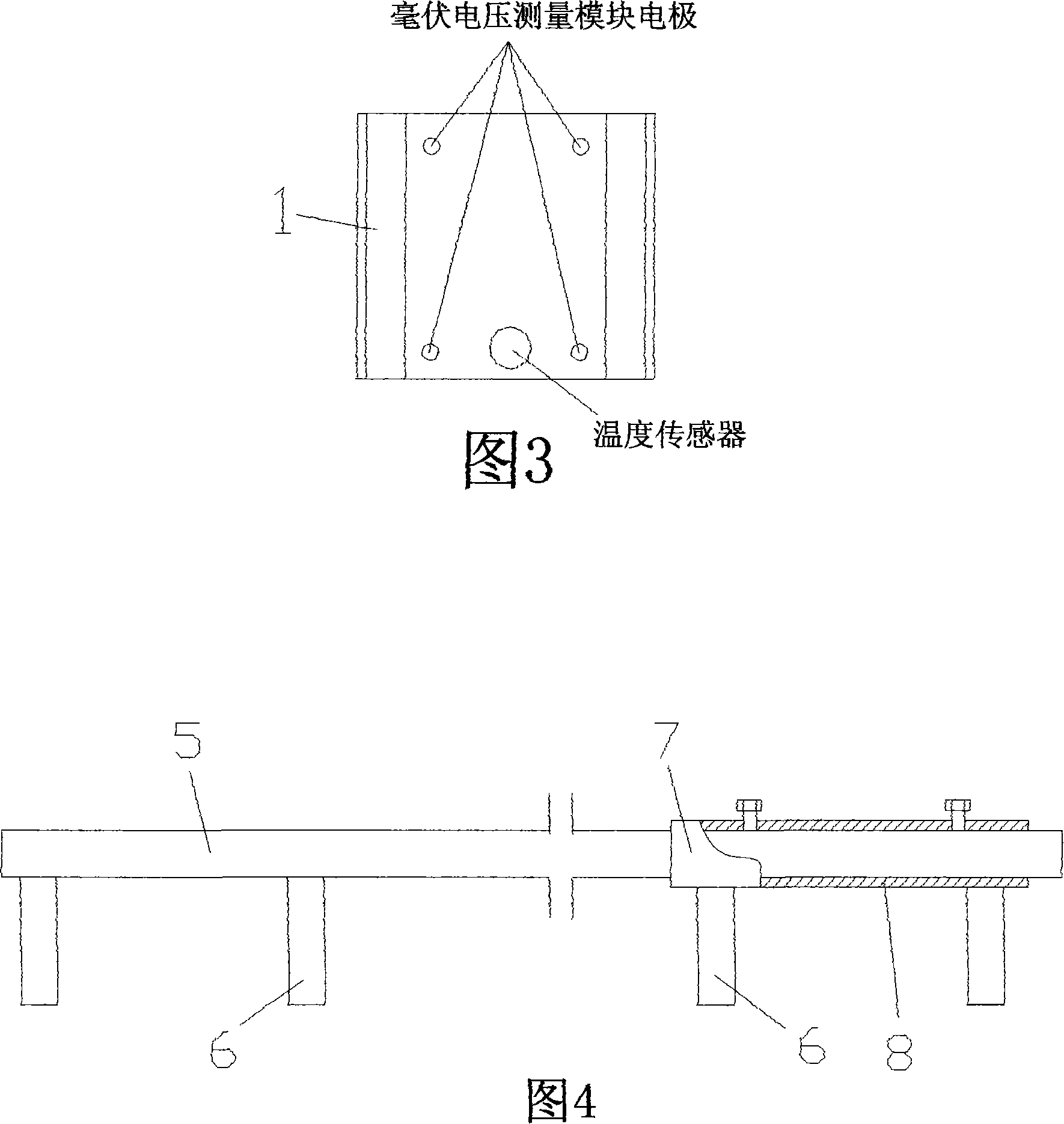 On-line testing method for aluminum cell anodic current distribution and monitoring device