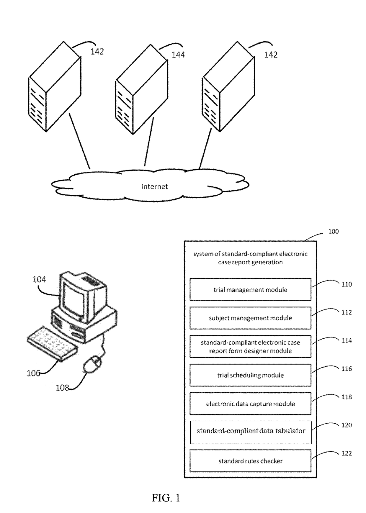 System and method of standard-compliant electronic case report form design and clinical data set generation