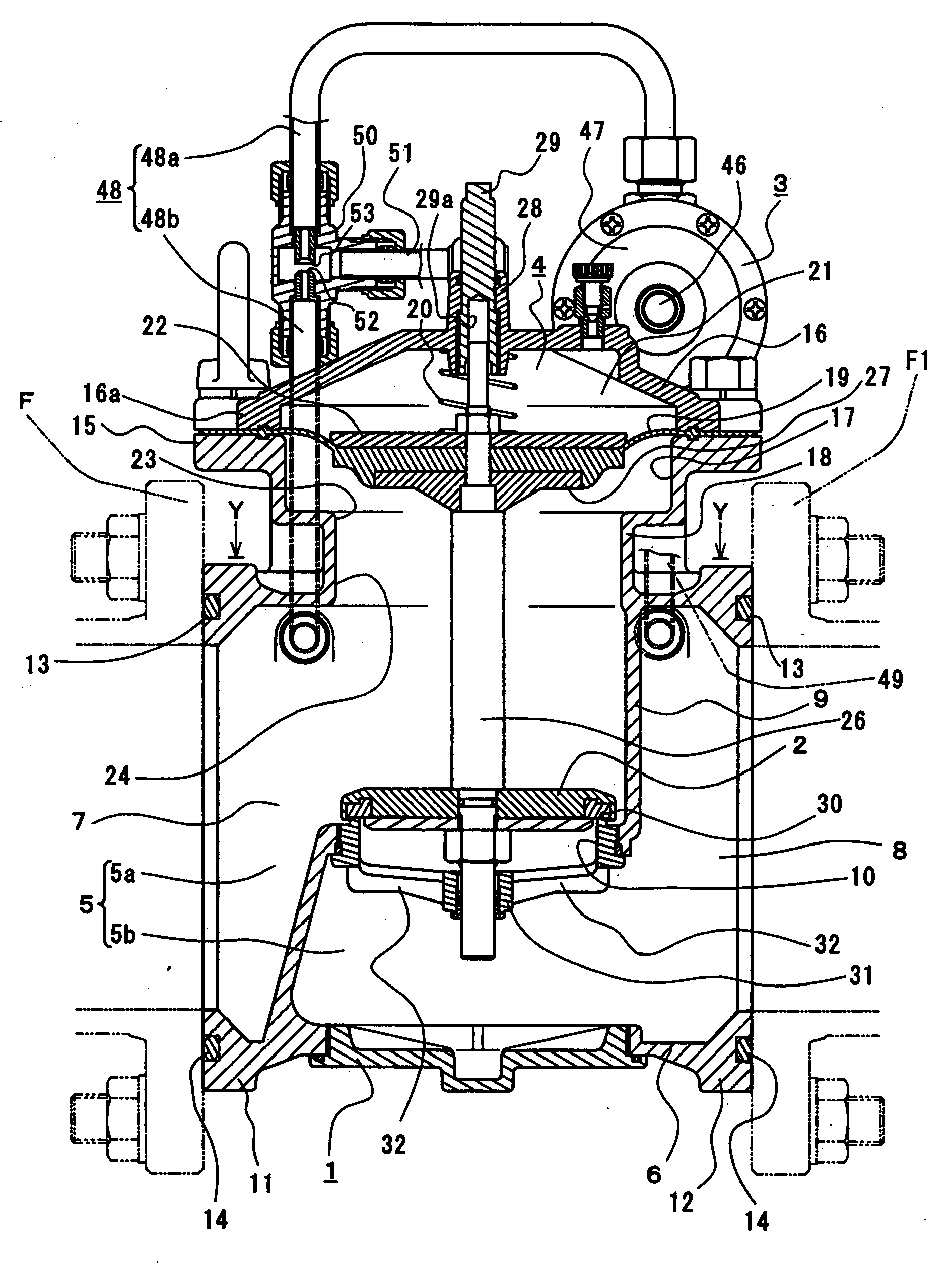 Wafer-shaped pilot-type valve