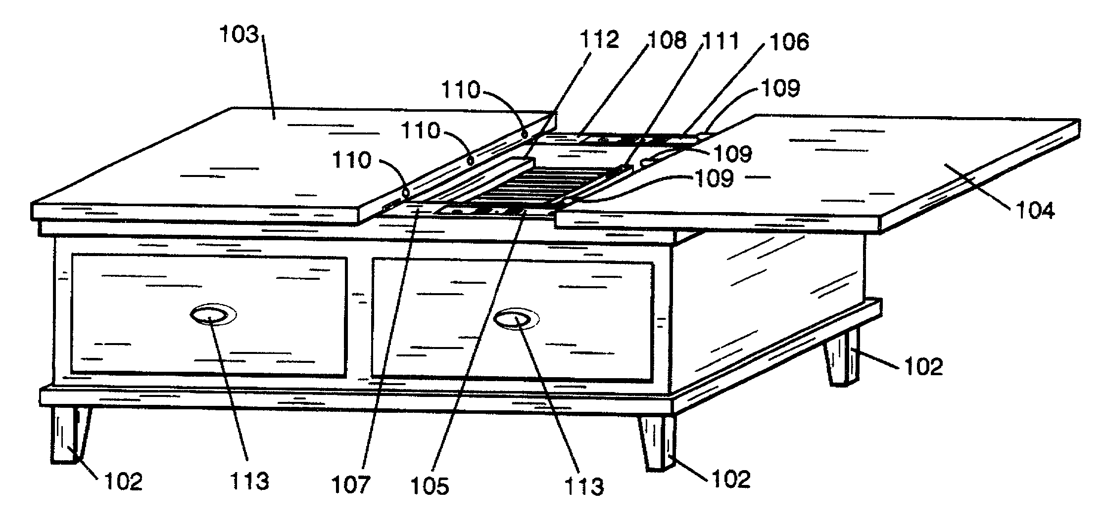 Media storage table