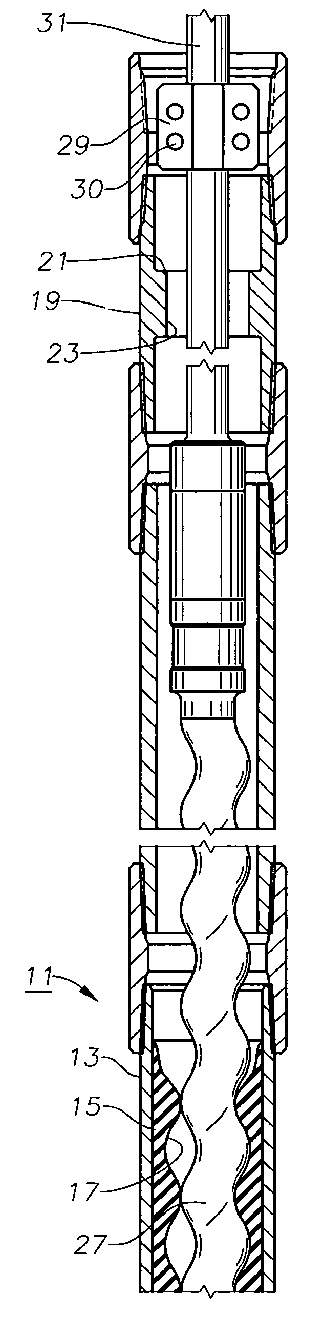 Method and apparatus for aligning rotor in stator of a rod driven well pump