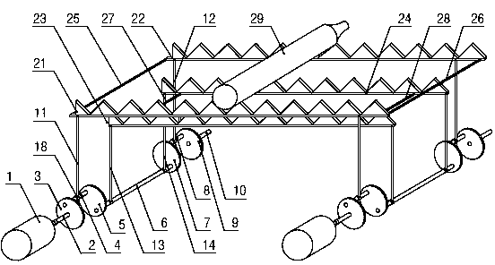 Conveying device in hollow glass product annealing furnace