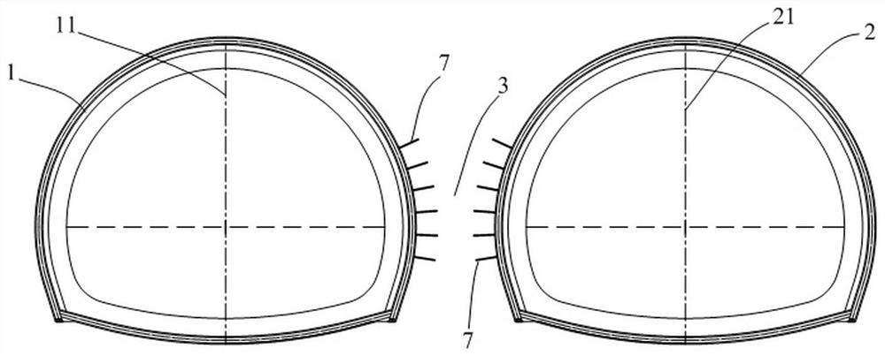 Construction method for shallow-buried unsymmetrical pressure section of small-clear-distance horizontal joint shale geological tunnel