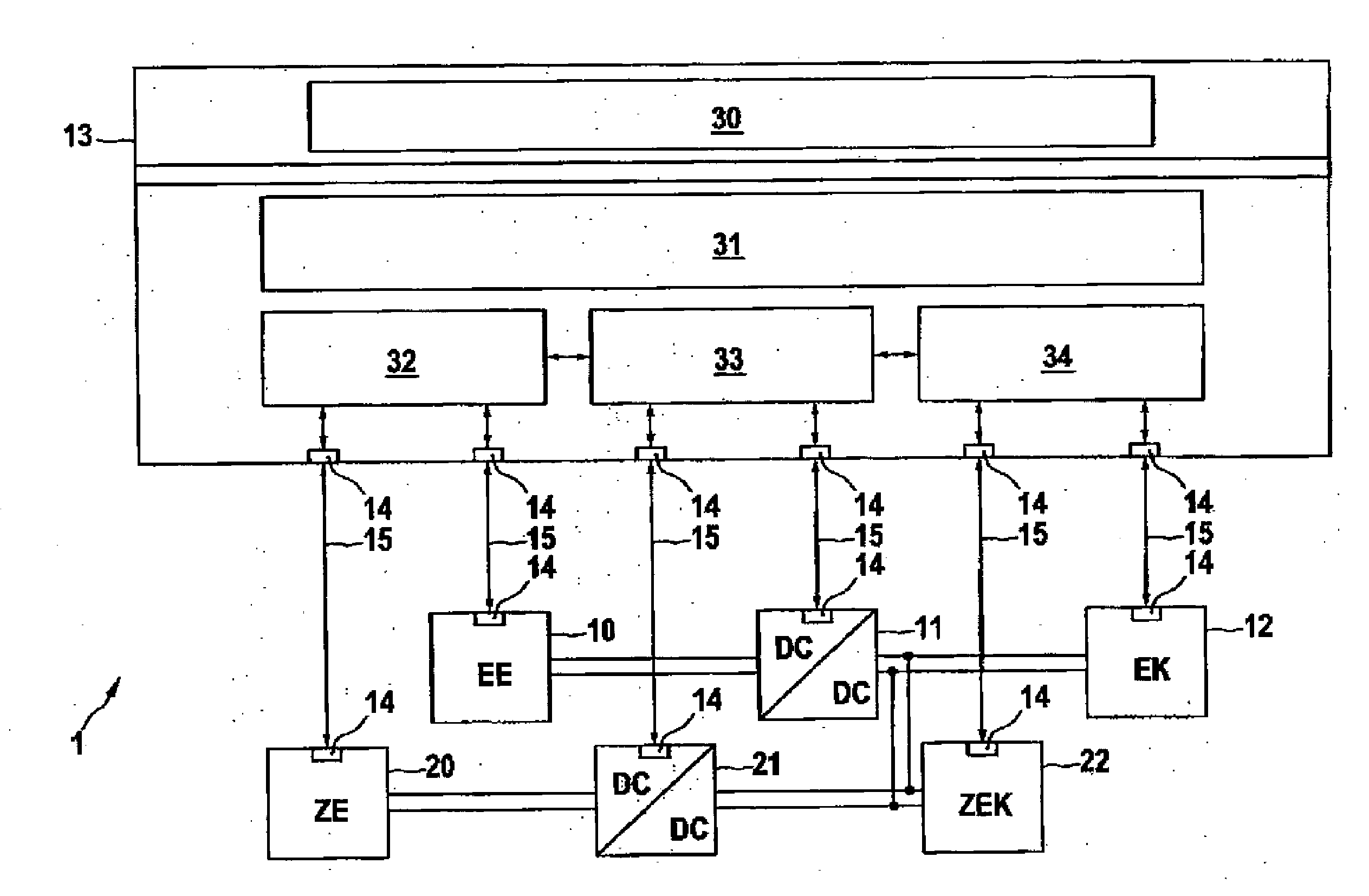 Control concept for limit-value management for dc/dc converter in an energy system