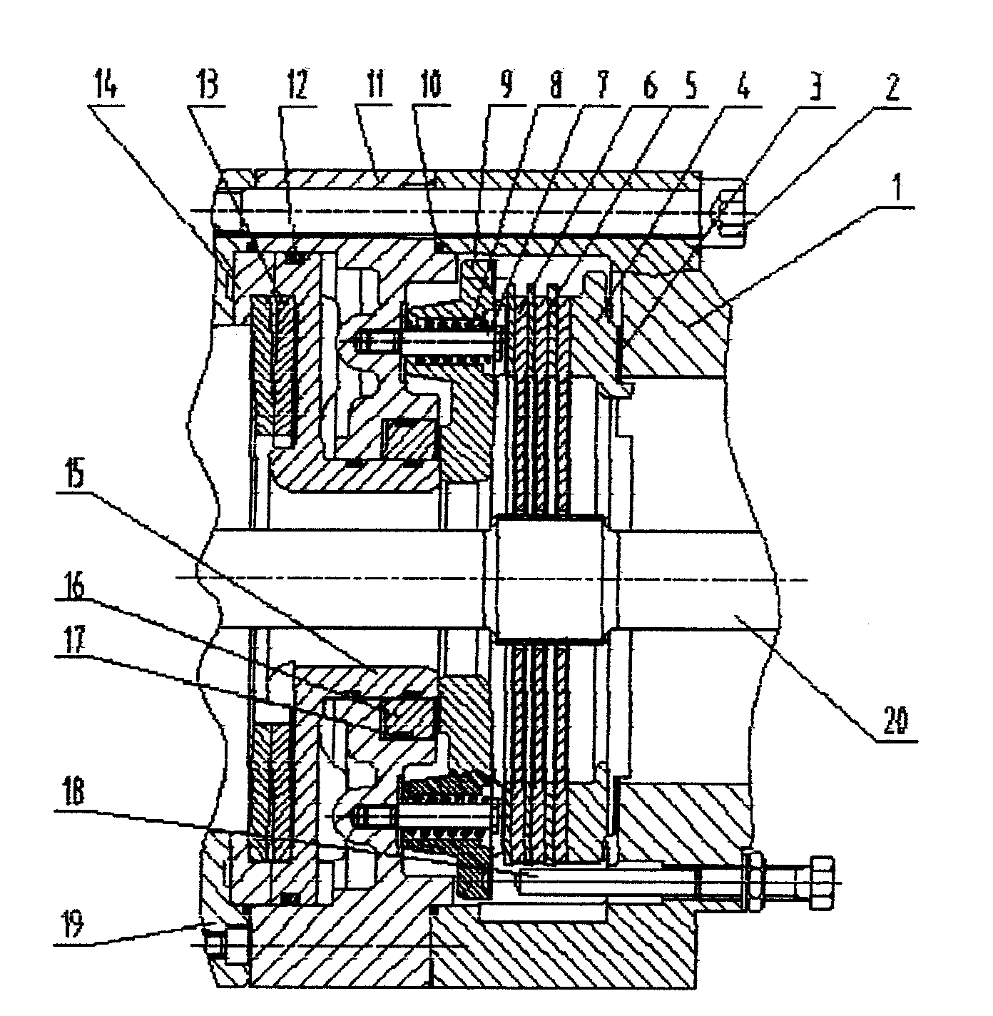 Multifunctional wet multi-disc brake