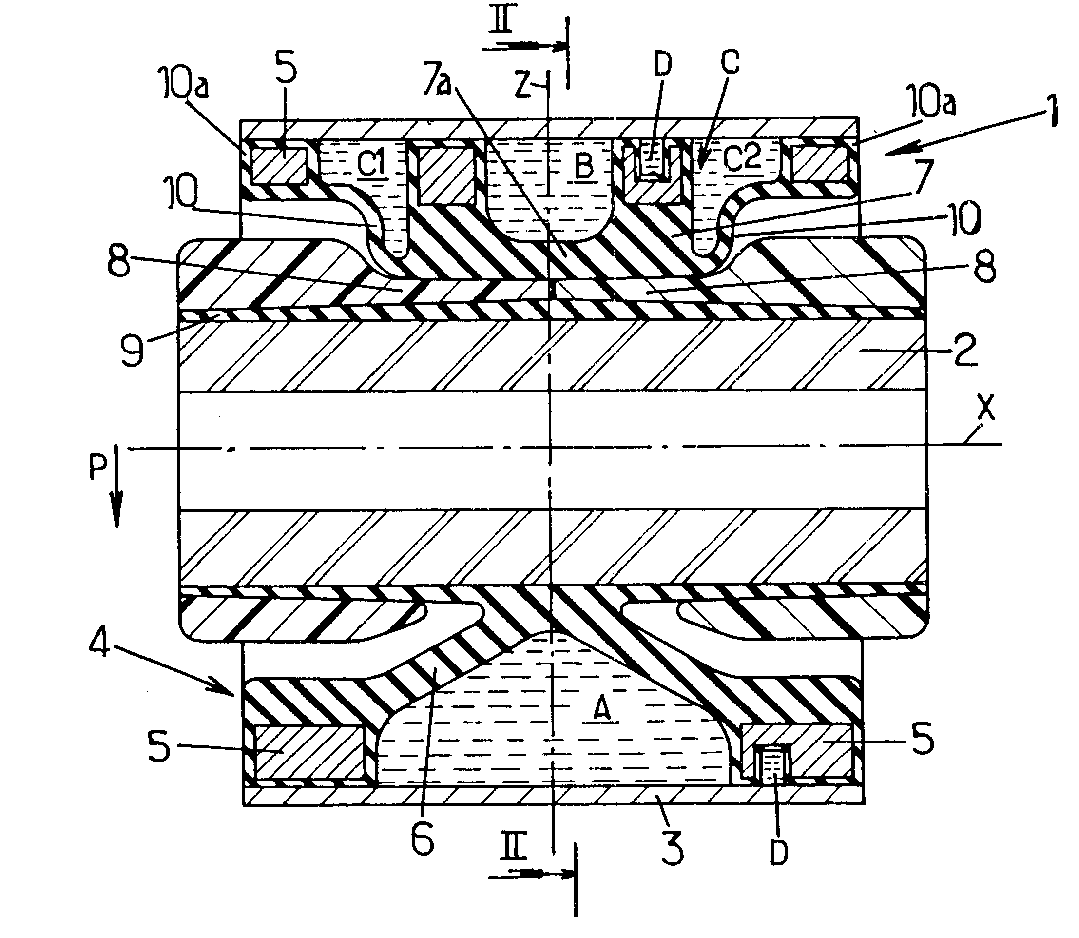 Hydraulic antivibration sleeve