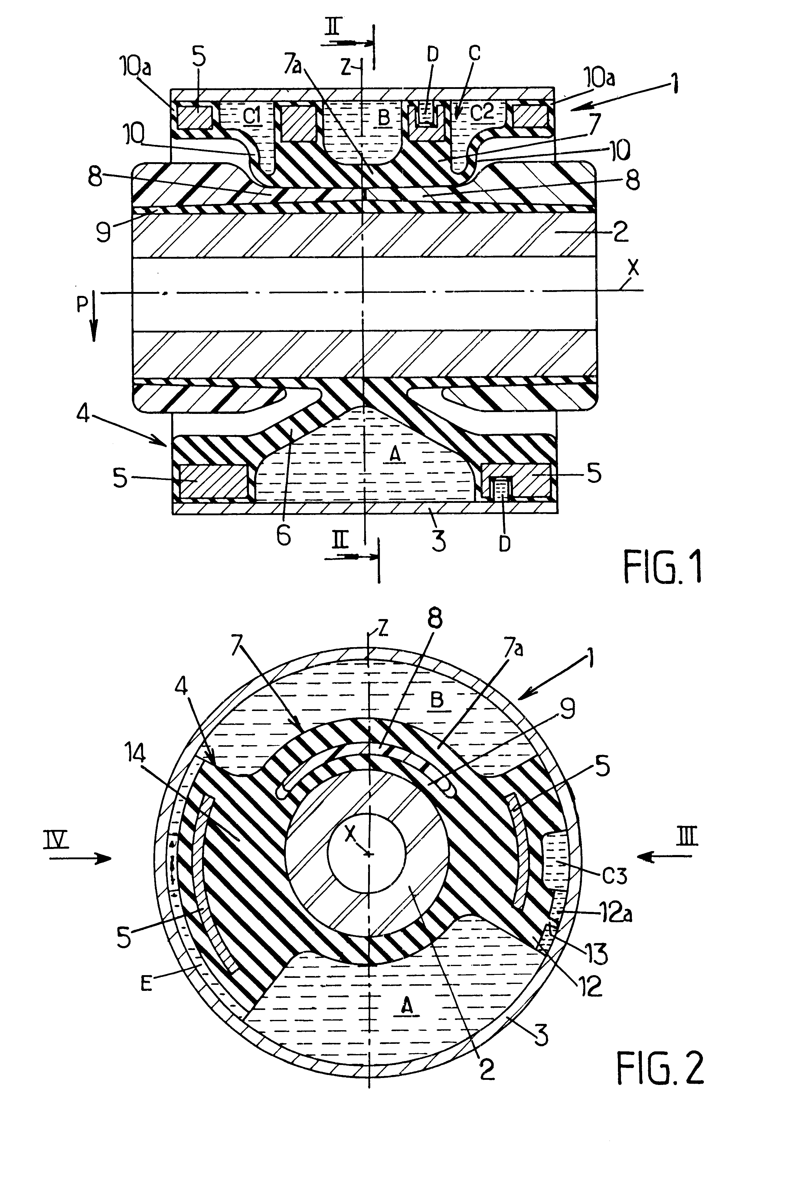 Hydraulic antivibration sleeve