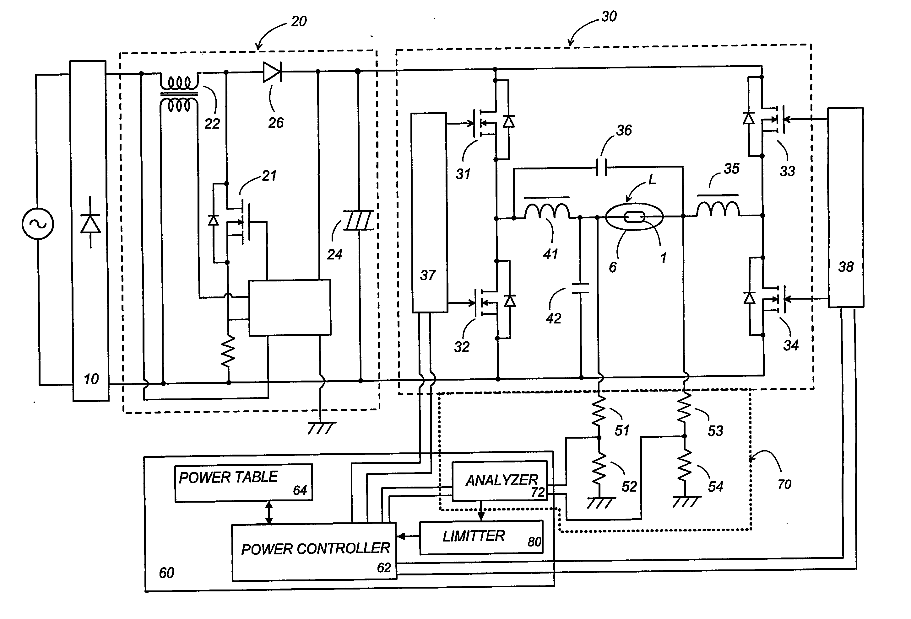 Discharge lamp ballast with detection of abnormal discharge outside the arc tube