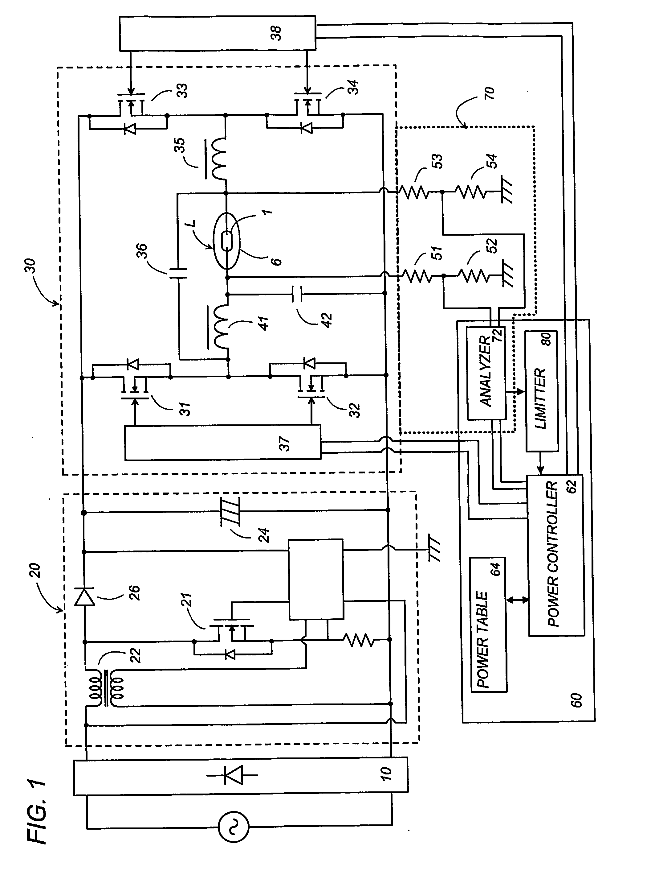 Discharge lamp ballast with detection of abnormal discharge outside the arc tube