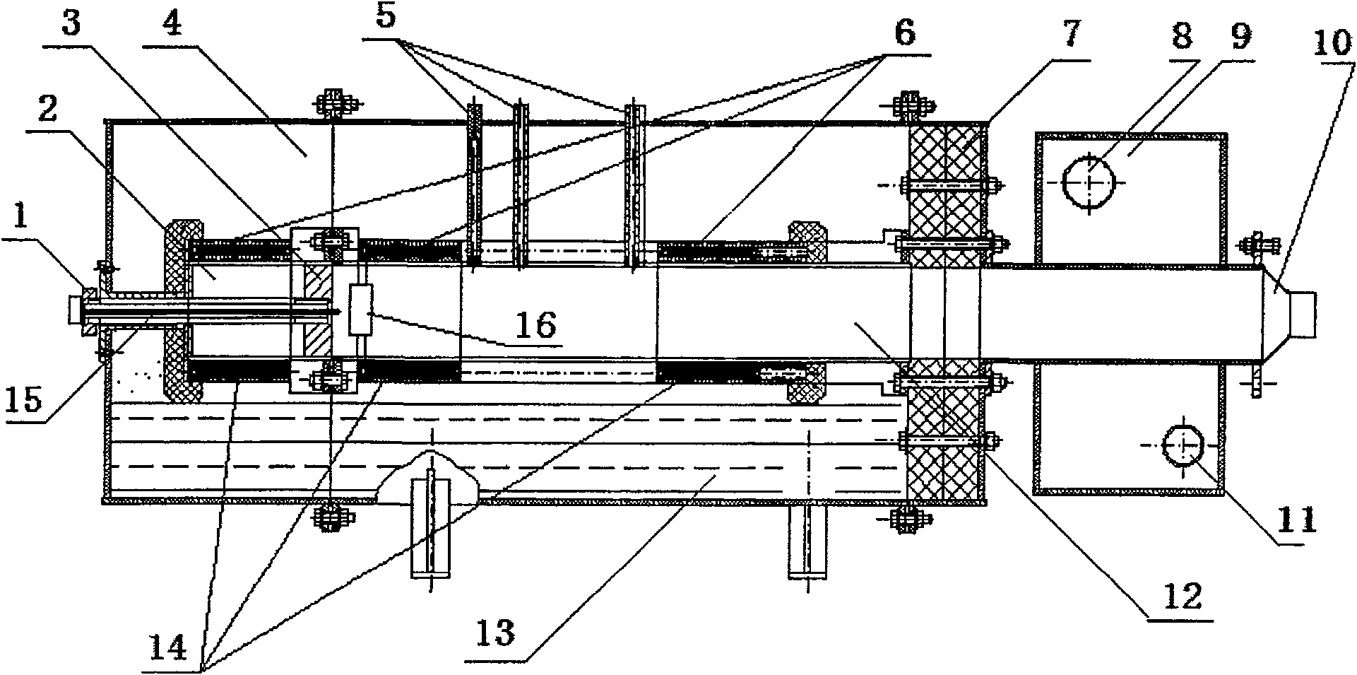 Acoustic absorbent high-temperature sound absorption performance test apparatus