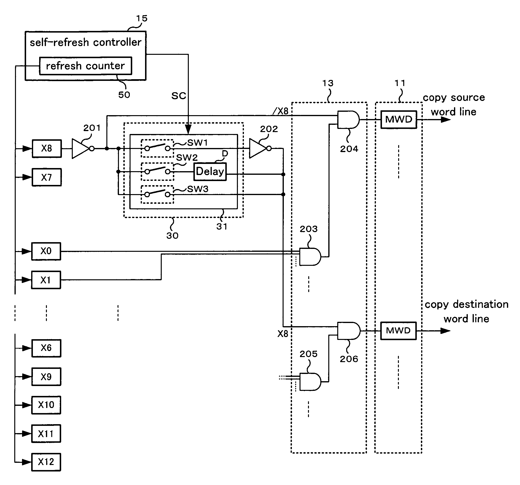 Refresh control method of a semiconductor memory device and semiconductor memory device