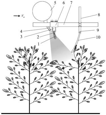 An adaptive canopy opening airflow assisted spraying device and method