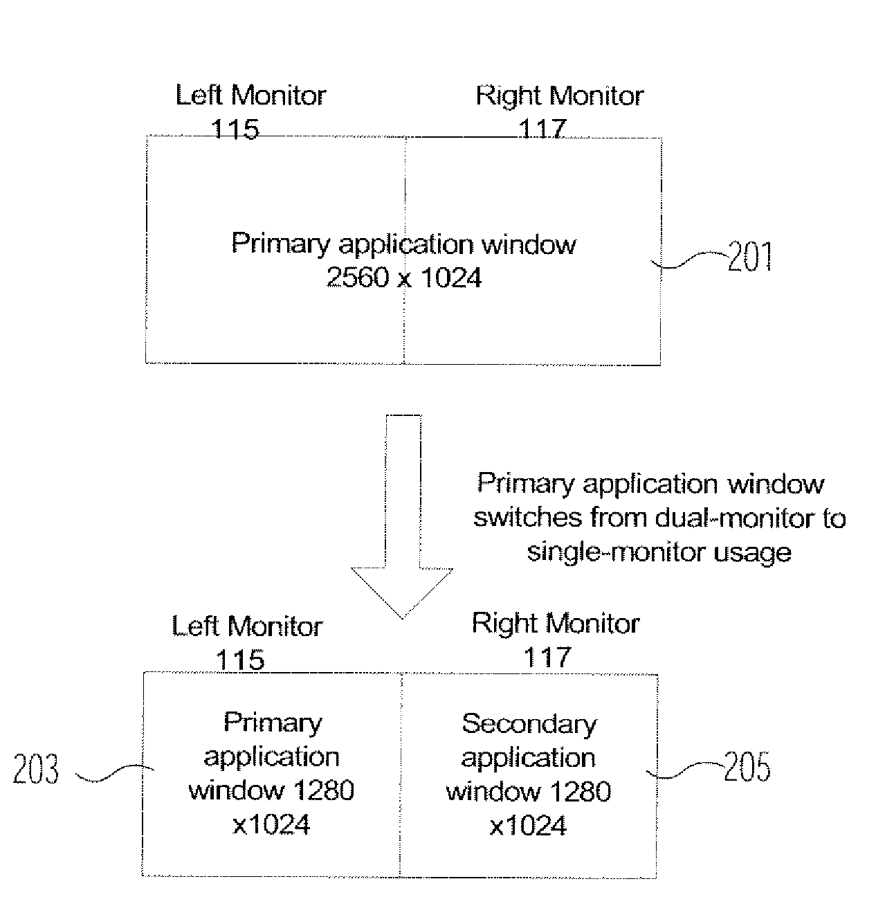 Multiple application and multiple monitor user interface image format selection system for medical and other applications