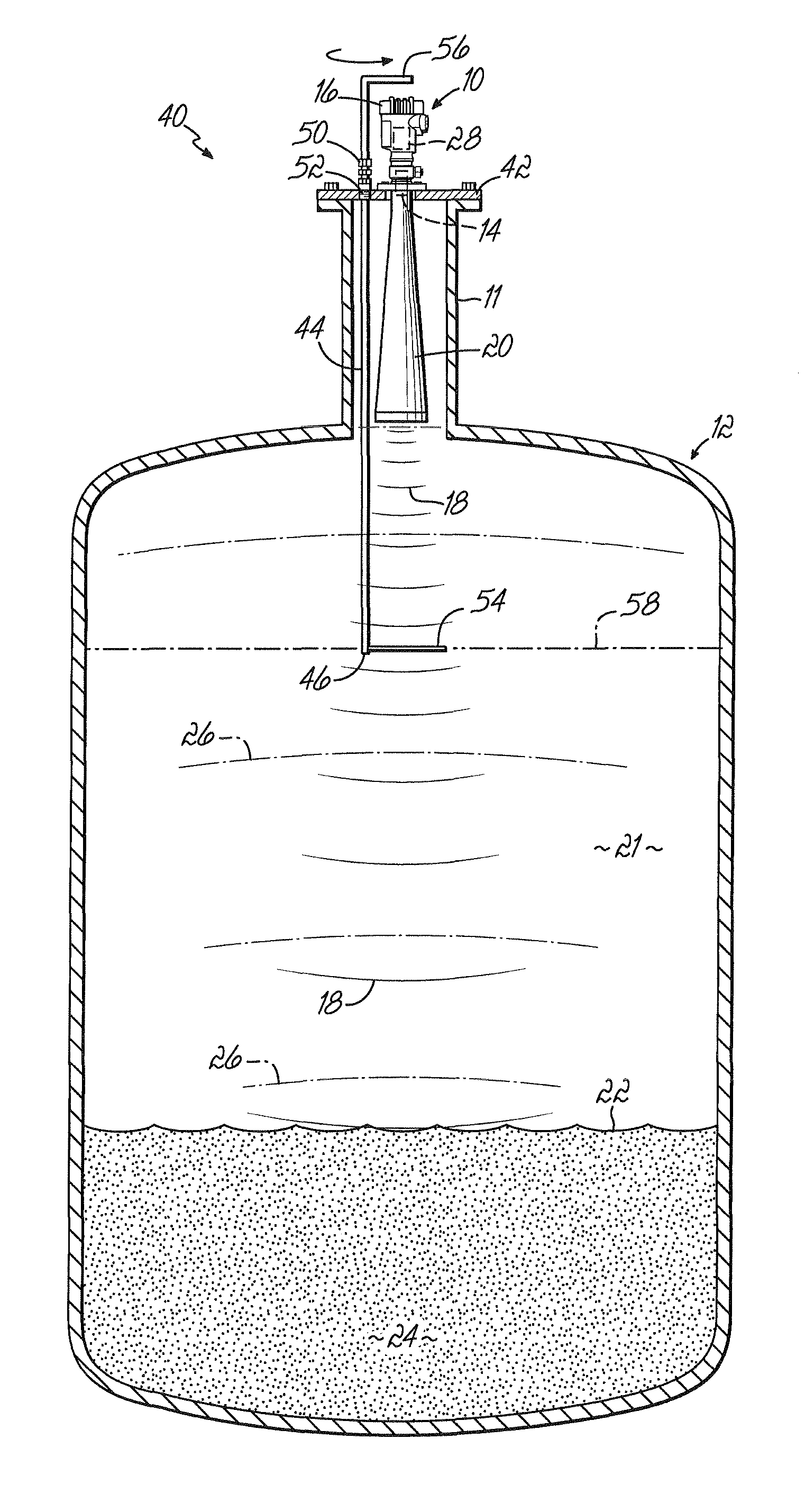 Level gauge with positive level verifier