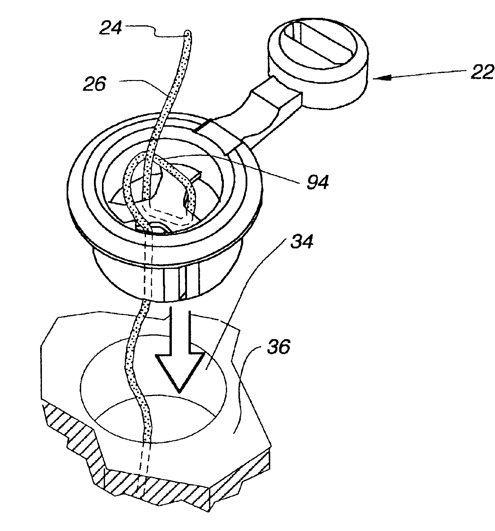 Window covering with improved anchor for operating cord