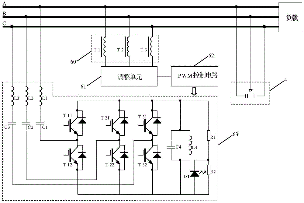 Three-phase electricity-saving compensation controller