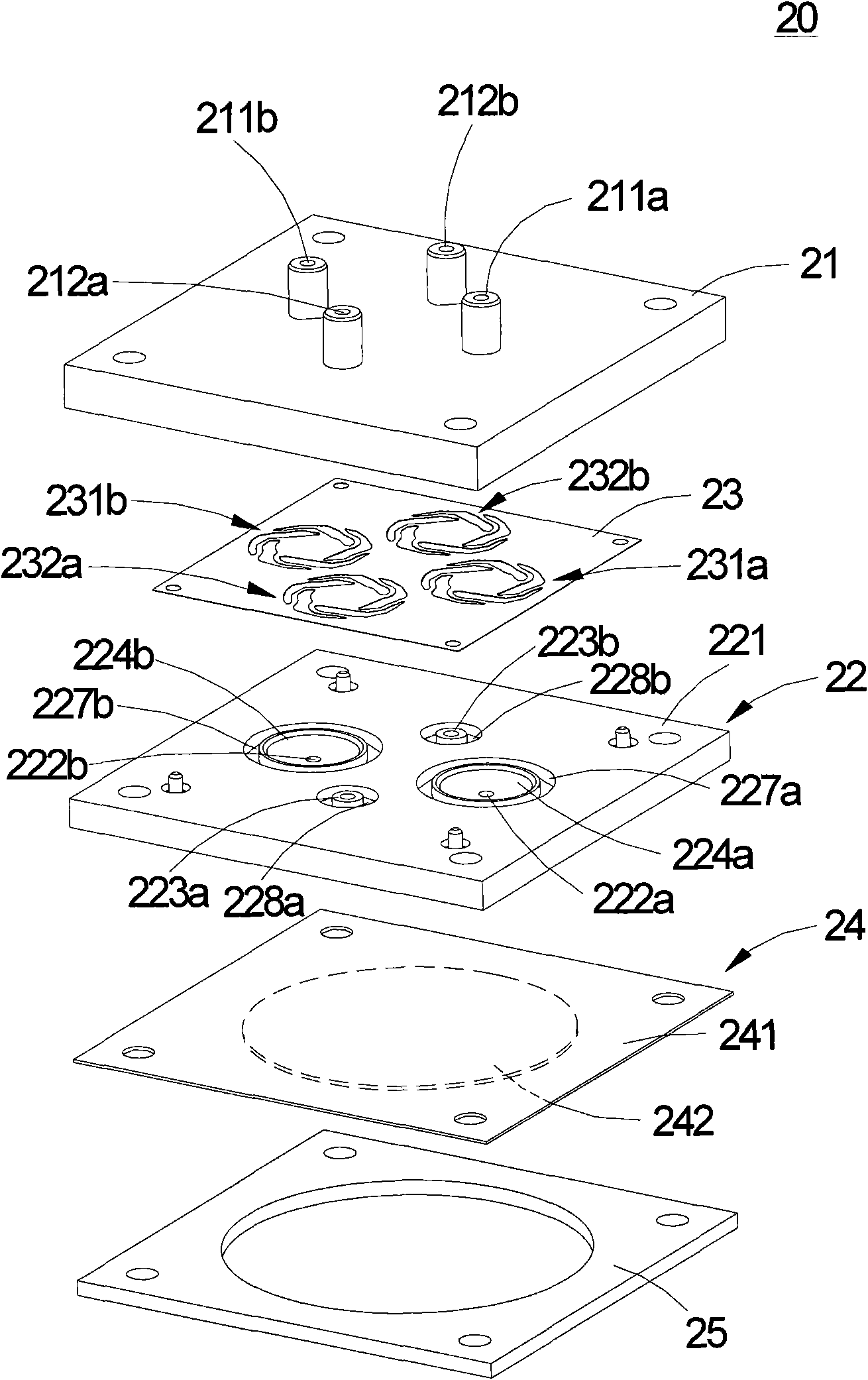 Multiple-sprue fluid conveying appliance