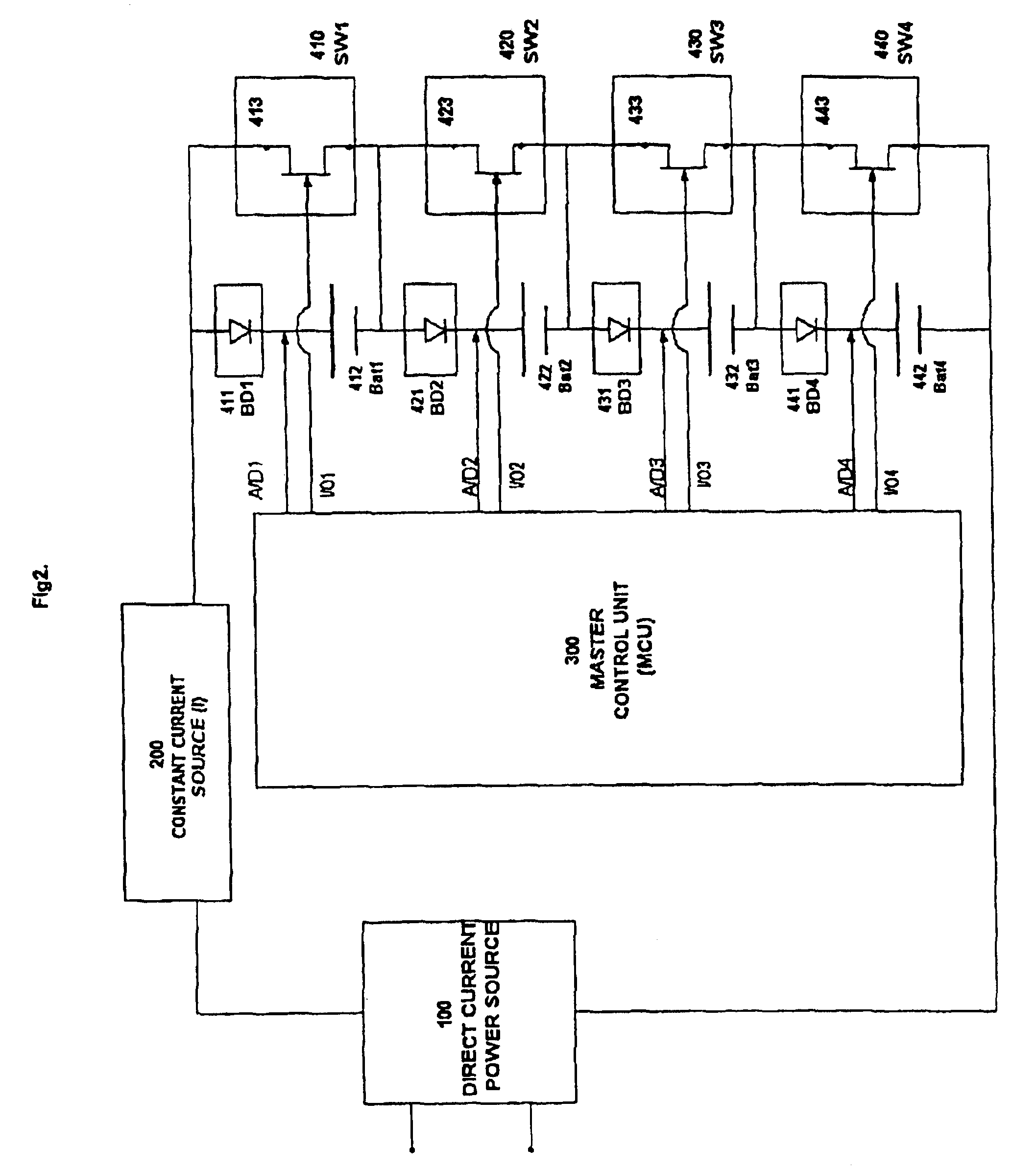 Intelligent serial battery charger and charging block