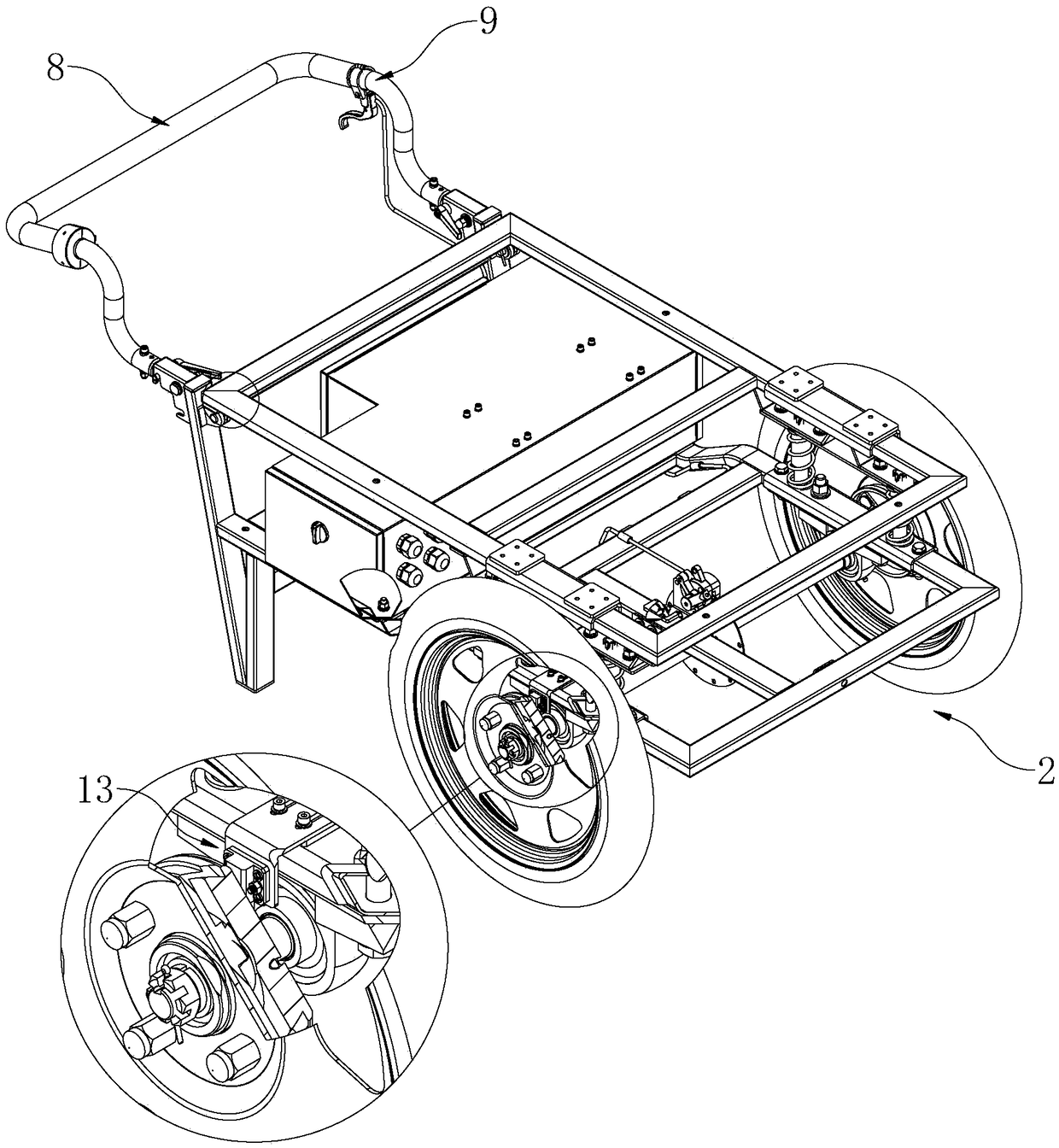 Anti-slip cable winding and unwinding vehicle