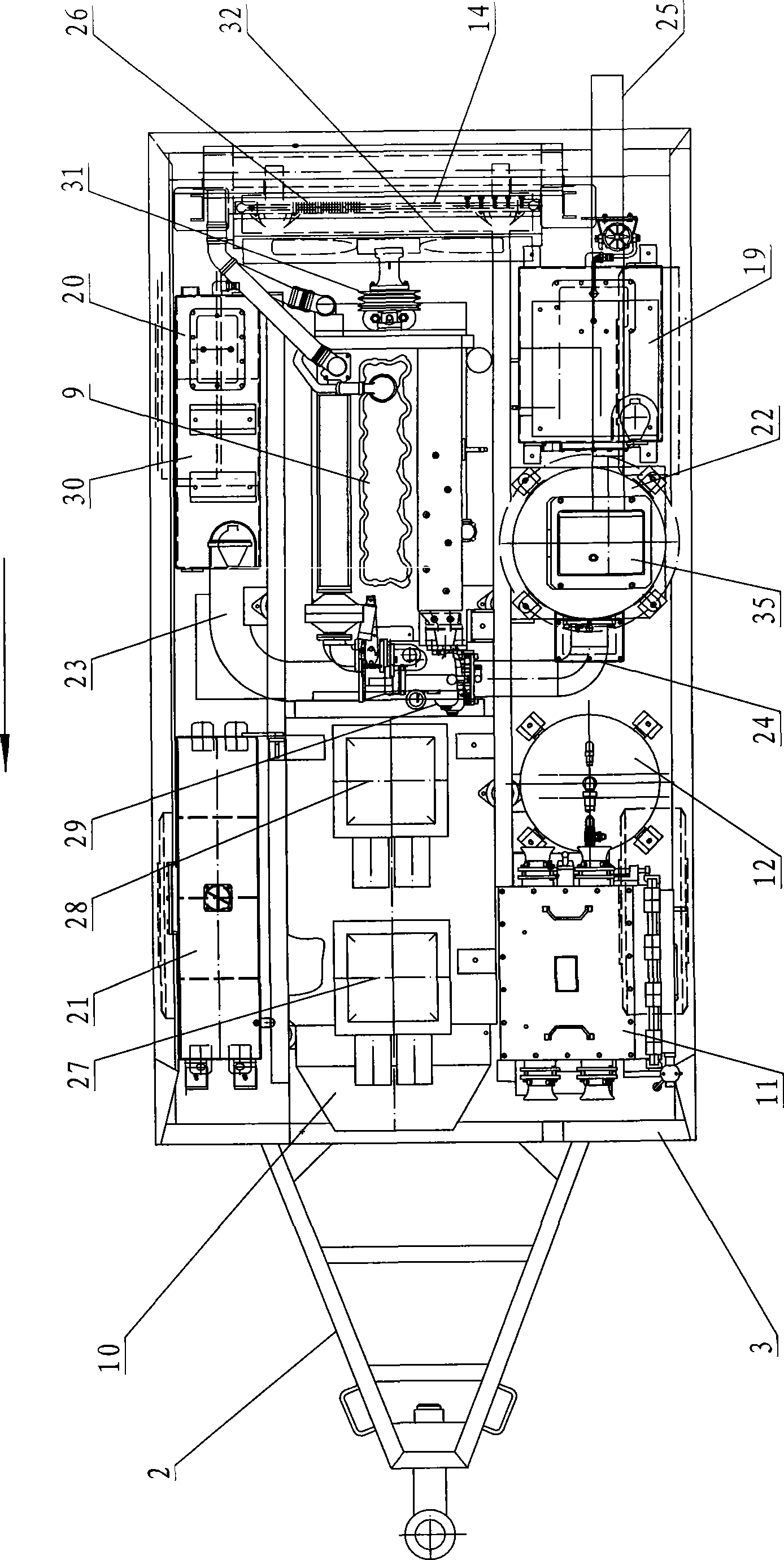 Explosion-proof type generator car for coal mine