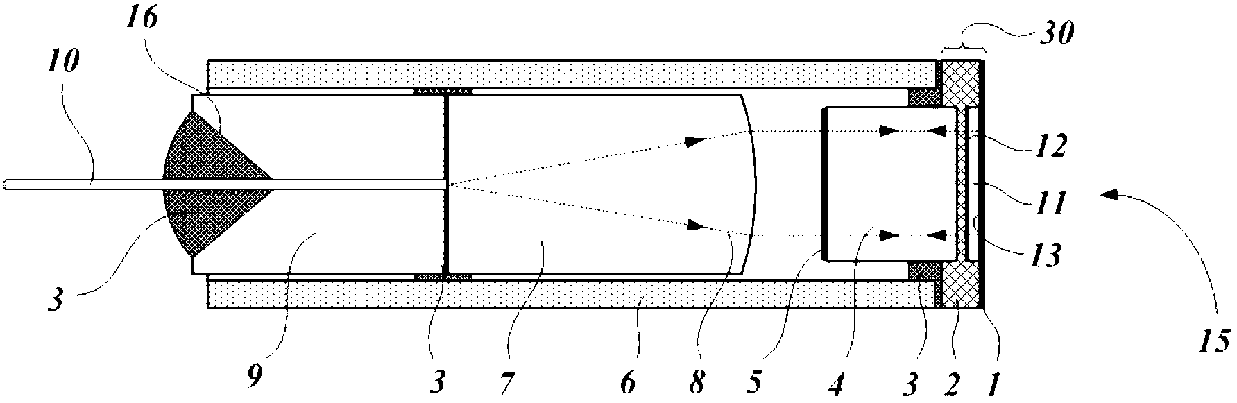 Birefringent crystal temperature compensation based optic fiber pressure sensor and production method thereof